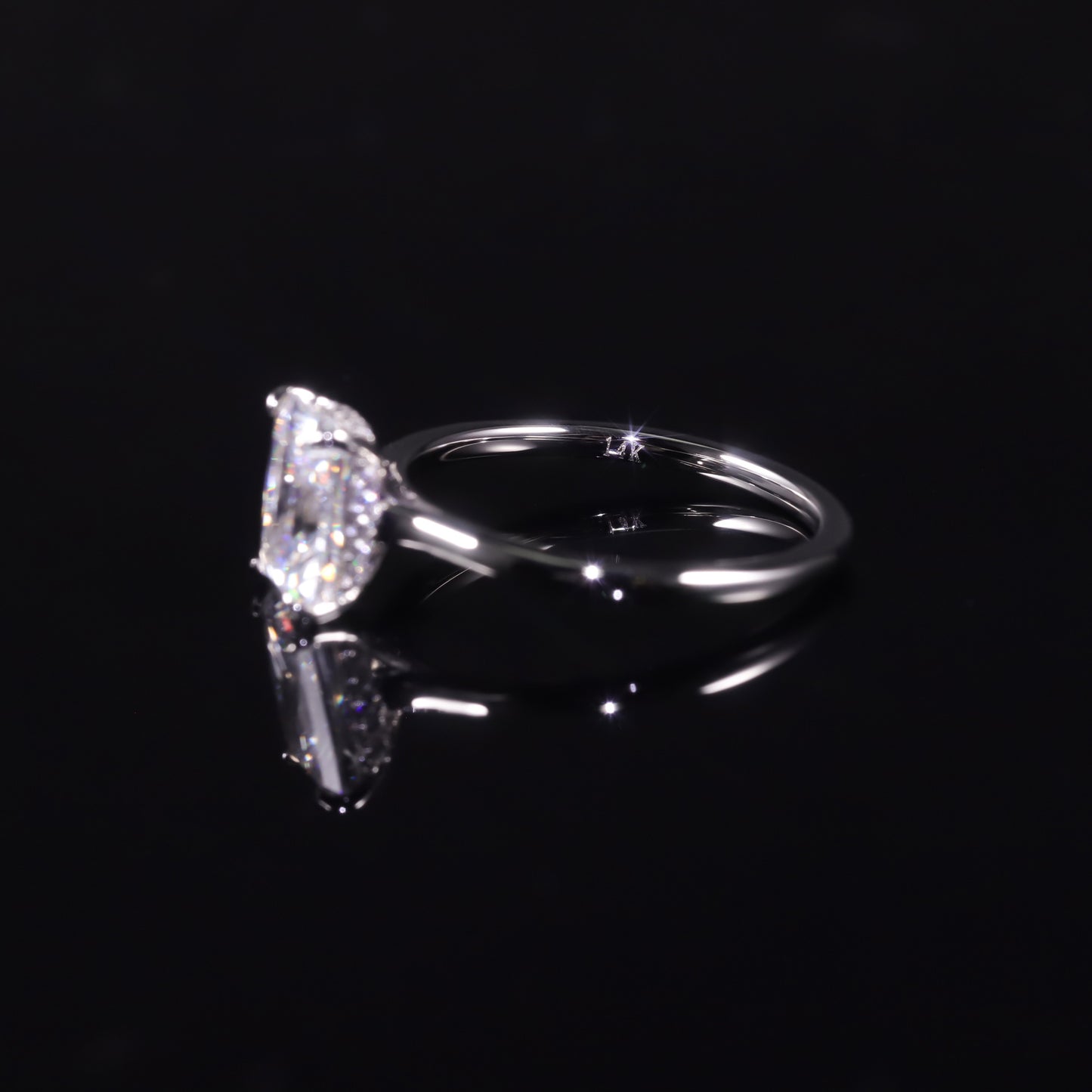 Commute style2Carat Large Main Stone Ring Cushion Shape s925Sterling Silver Moissanite Ring for Women
