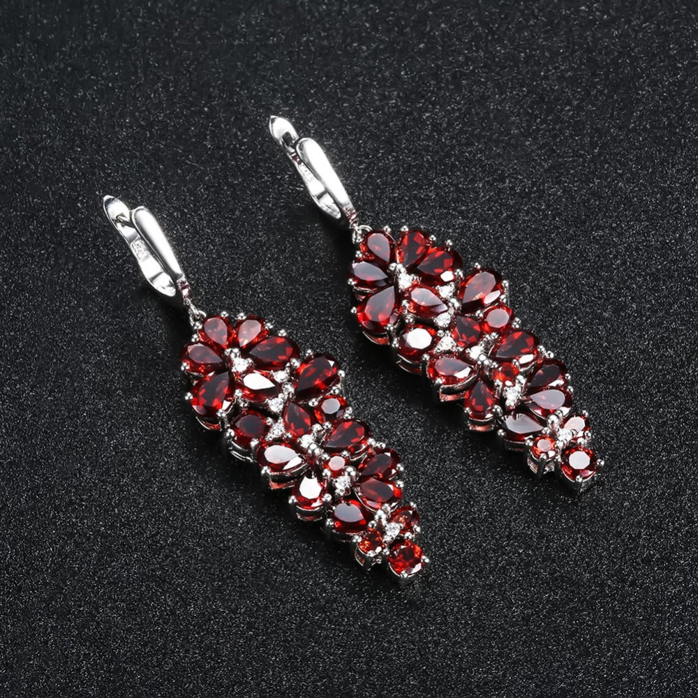 Natural Topaz Ear Stud Earring Advanced Design Jewelry Accessories s925Silver Inlaid Natural Colored Gems Eardrops