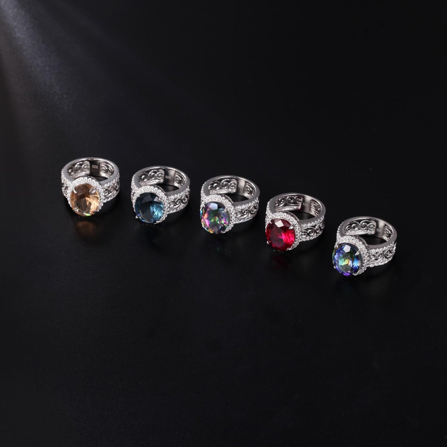 Luxurious Vintage Style Gemstone Ring for Women Retro Fashion s925Sterling Silver Inlaid Cultivated Ruby Ring