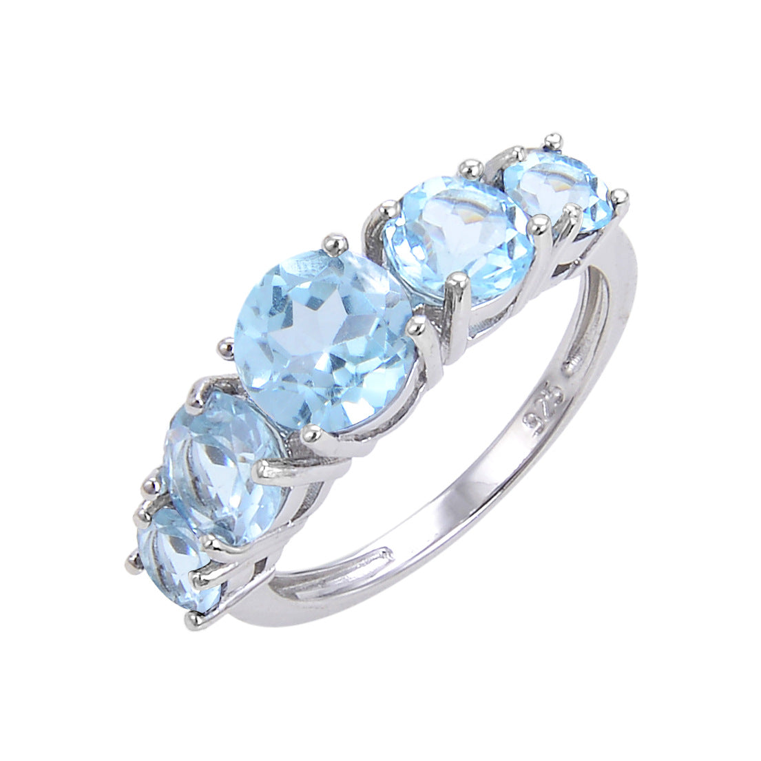 Factory Direct Supply Colorful Crystal Rings for Women Vintage Inlaid Natural Stone s925Silver Color Gemstone Ring