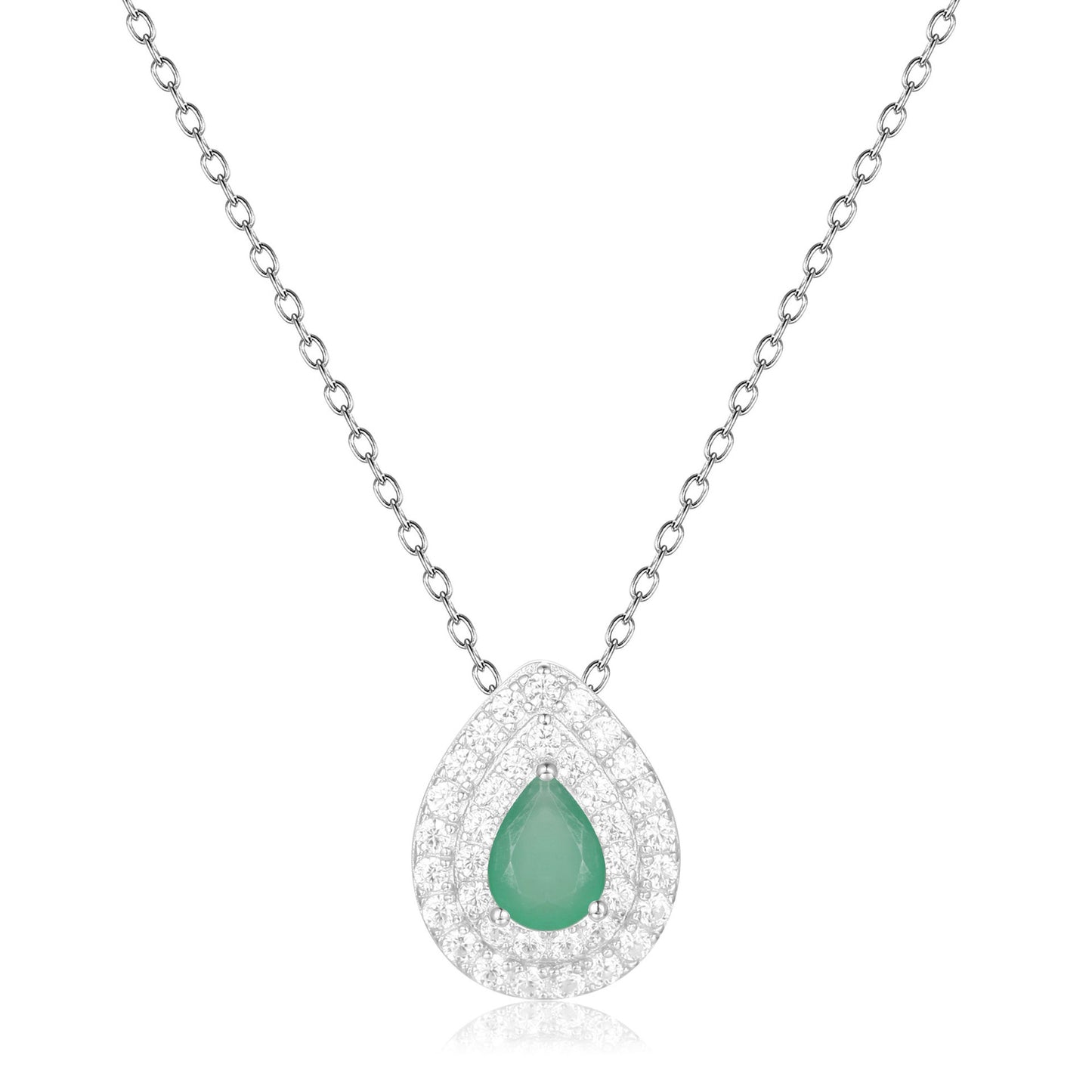 New Fashion Design Light Luxury Gemstone Necklace French Romantic s925Silver Inlaid Natural Gemstone Necklace Pendant