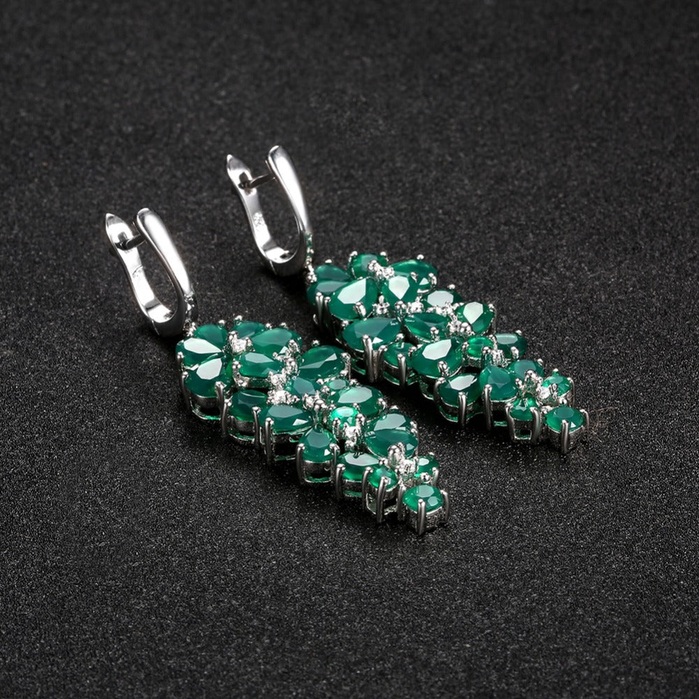 Natural Topaz Ear Stud Earring Advanced Design Jewelry Accessories s925Silver Inlaid Natural Colored Gems Eardrops