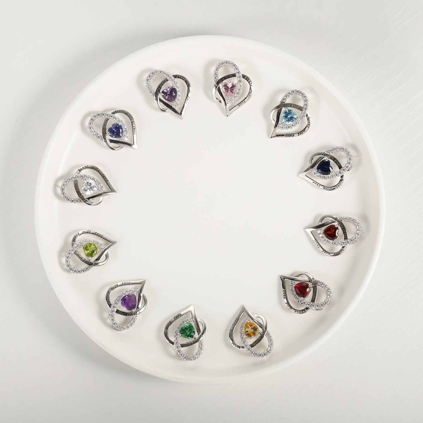 Luxurious High-End Gemstone Pendant Interlocking Design December Birthstone s925Silver Necklace Pendant