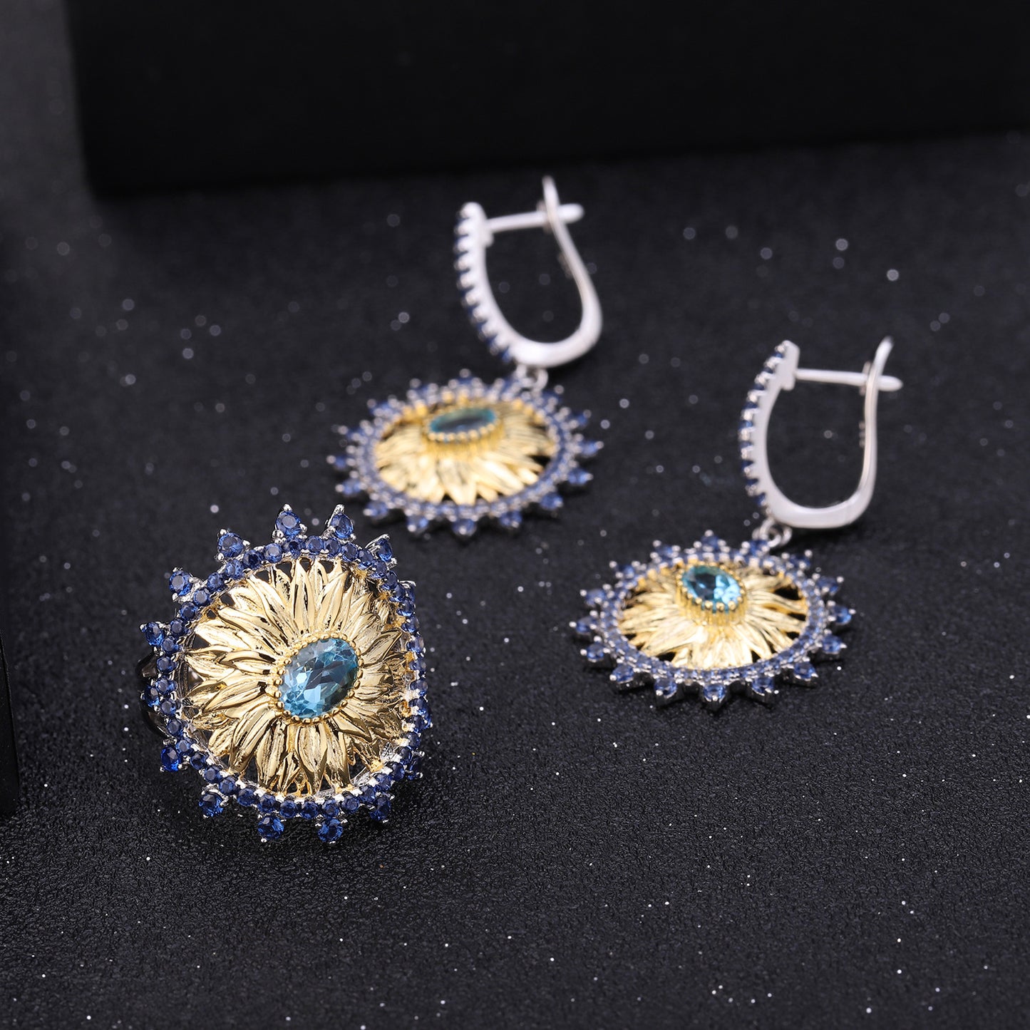 Italian Craft Designer Jewelry Earrings High-end Natural Style s925Sterling Silver Natural Topaz Earrings