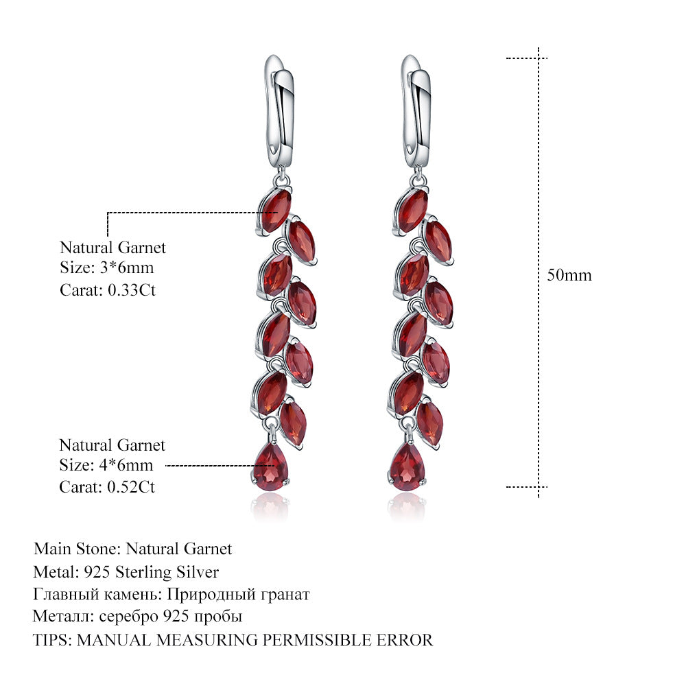 Luxury Fashion Natural Peridot Earrings Sense of Design s925Silver Inlaid Natural Gemstone Earrings