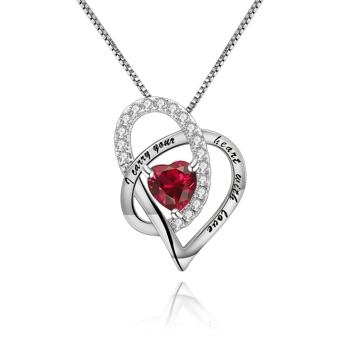 Luxurious High-End Gemstone Pendant Interlocking Design December Birthstone s925Silver Necklace Pendant