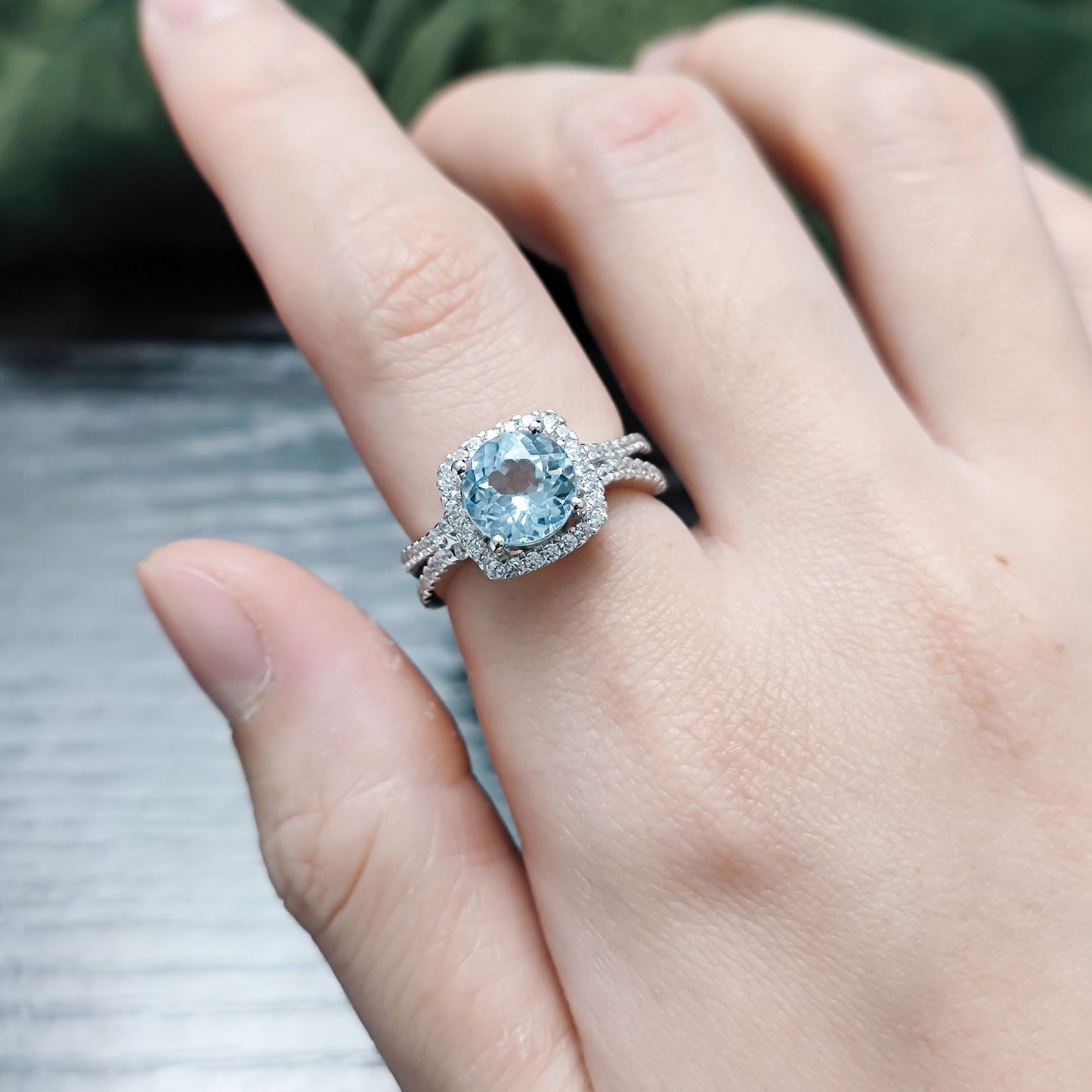 Unique Designer Rings s925Sterling Silver Gemstone Ring Natural Topaz Amethyst Ring