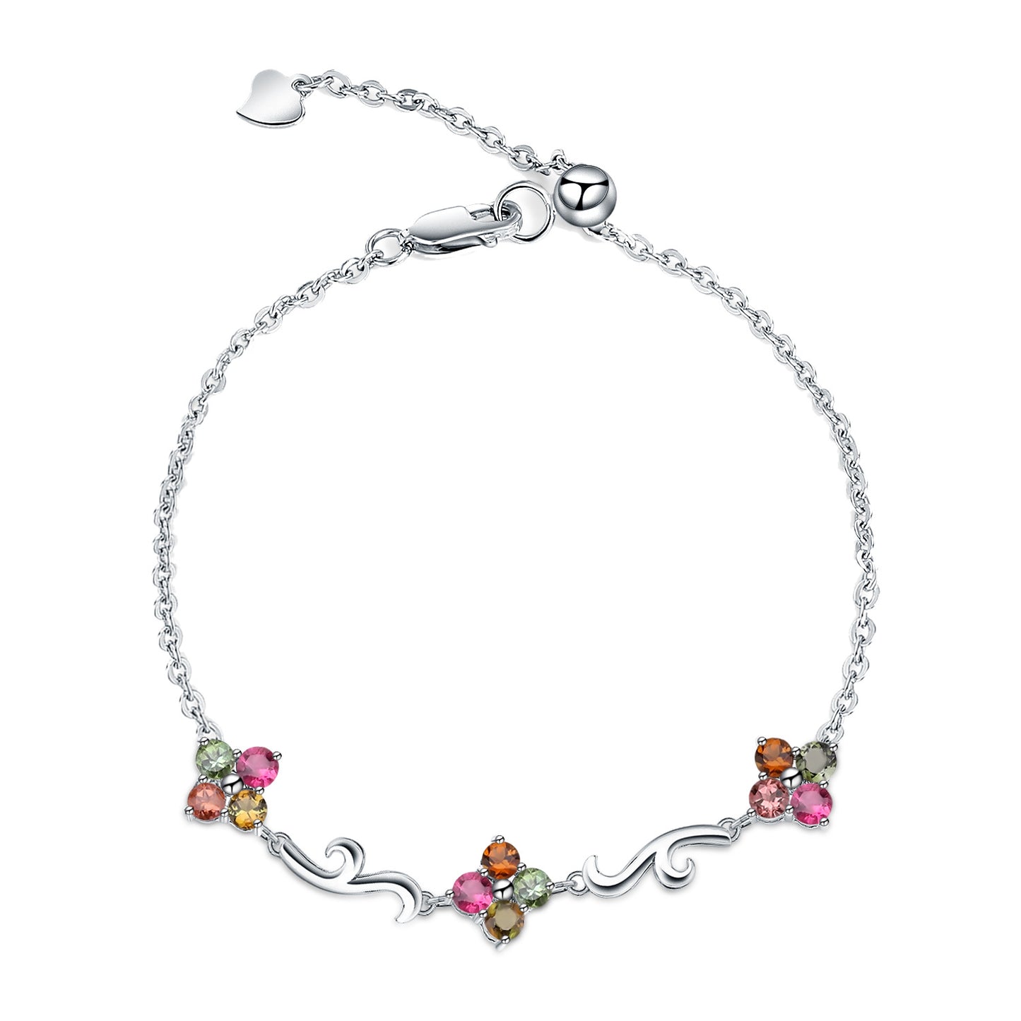 New Design Natural Tourmaline Bracelet for Women Creative Princess Temperament s925Silver Inlaid Natural Gemstone Bracelet