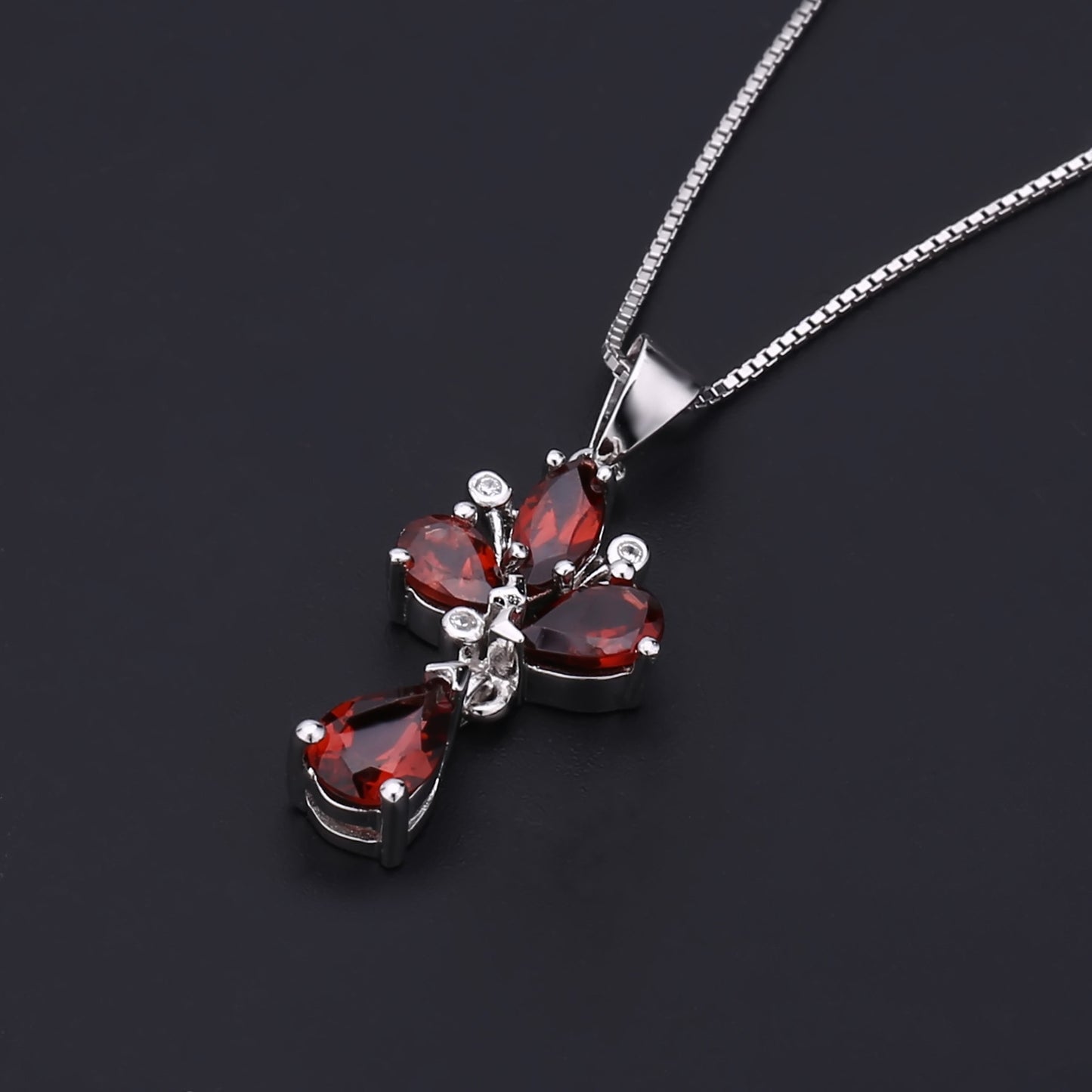 New Design Sense Banquet Jewelry Garnet Pendant Personality s925Silver Natural Gemstone Necklace Pendant