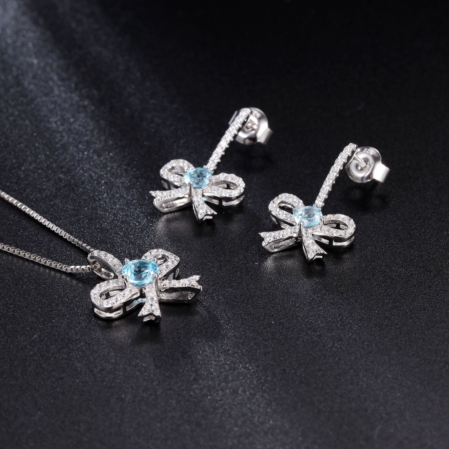 Design Light Luxury Jewelry Topaz Gemstone Pendant French Romance925Silver Inlaid Natural Gemstone Necklace Pendant
