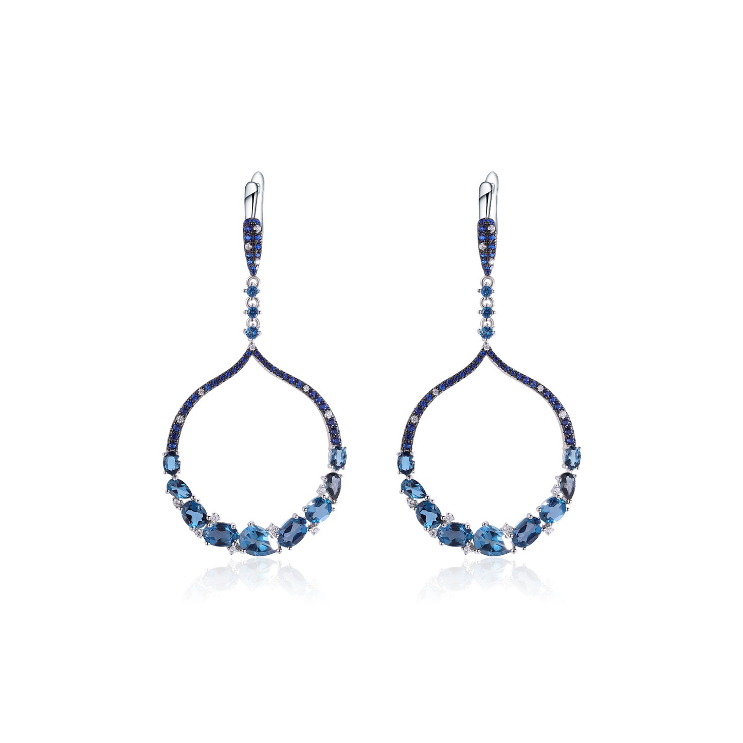 Exaggerated High-End Design Earrings Colorful Gemstone Earrings Natural Topaz High Aesthetic Value925Sterling Silver Earrings