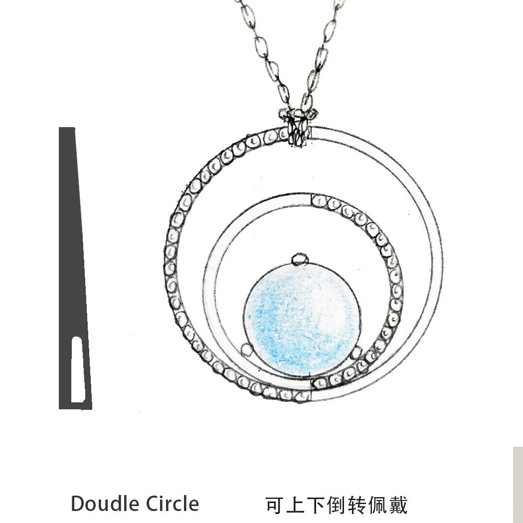 Designer High-End Natural Green Agate Pendant Minimalist Design s925Silver Color Gemstone Necklace Pendant
