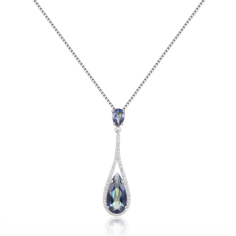 Direct Supply Designer Jewelry Pendant Necklace Fashion Colorful Gemstone Crystal Necklace Pendant
