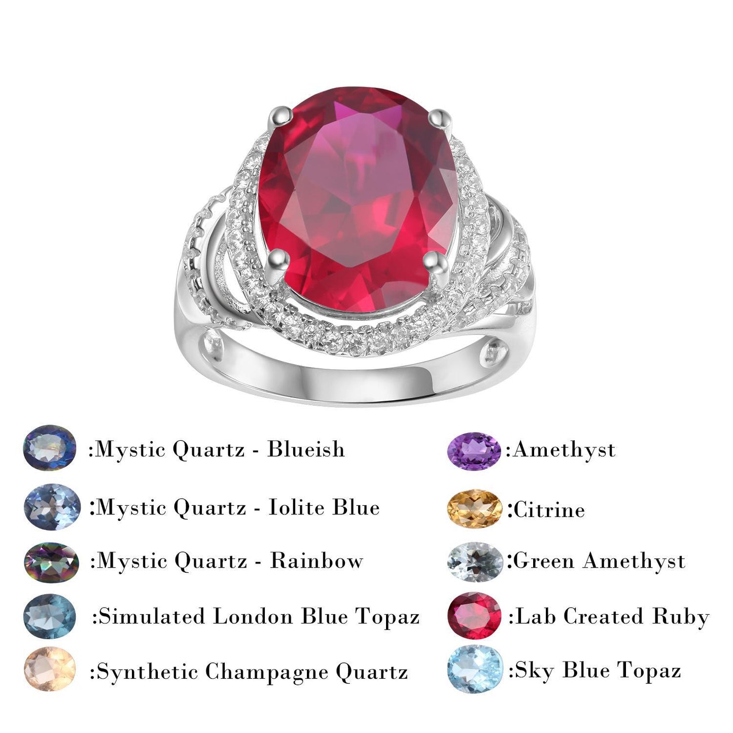 s925Sterling Silver Natural Topaz Ring Fashionable Luxurious High-end Inlay6Carat Colored Gemstone Ring
