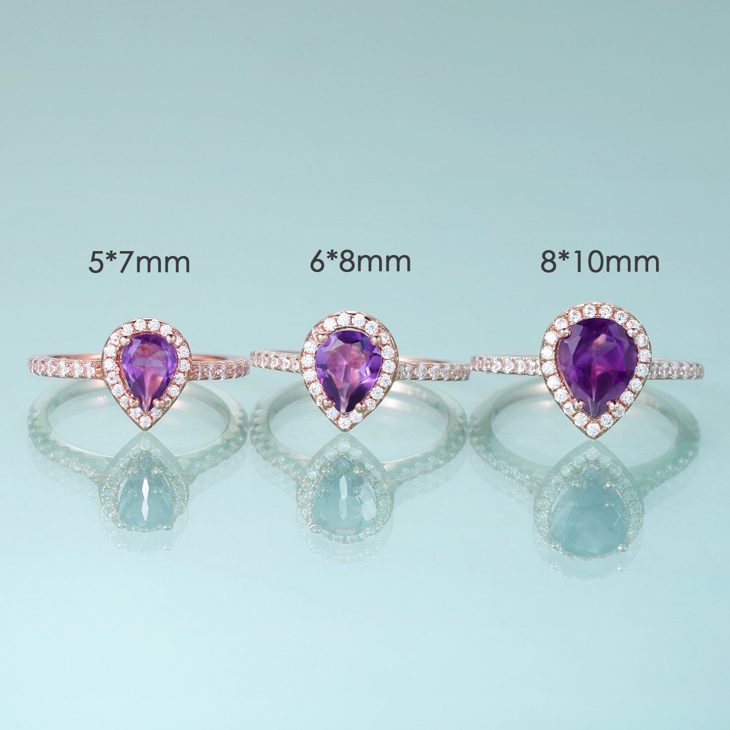 Classic Candy Color Ring s925Sterling Silver Ring Set with Natural Sapphire and Garnet7*9mm Ring Topaz