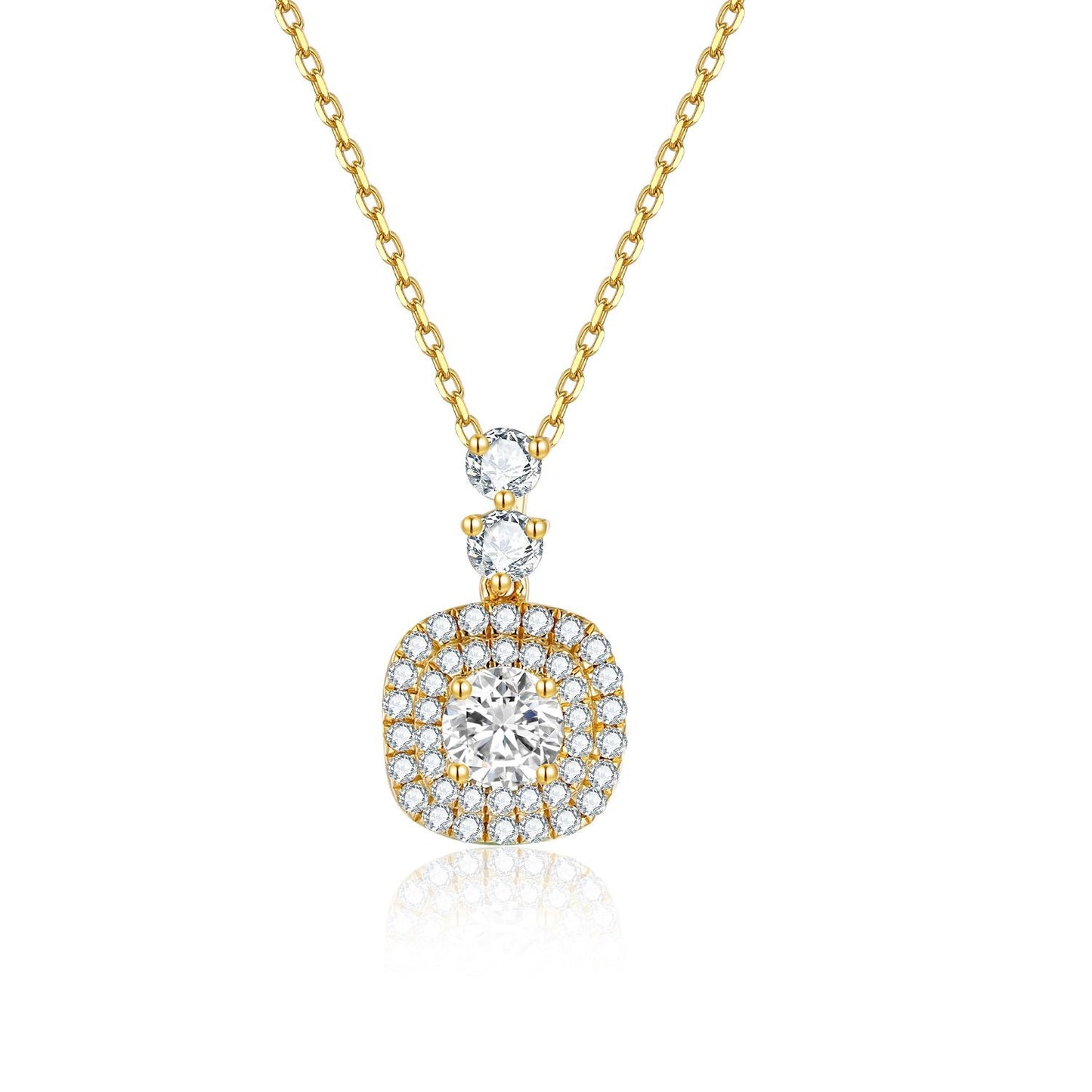 Unique Clustered Rhinestones14k Gold Necklace with Cultivated Diamonds k Gold and Platinum Clavicle Chain Gift for Girls