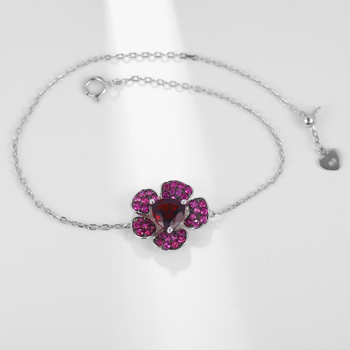 Designer Model Elegant and Personalized Gemstone Bracelet Natural Style Floral High-End Feel925Silver Natural Amethyst Bracelet