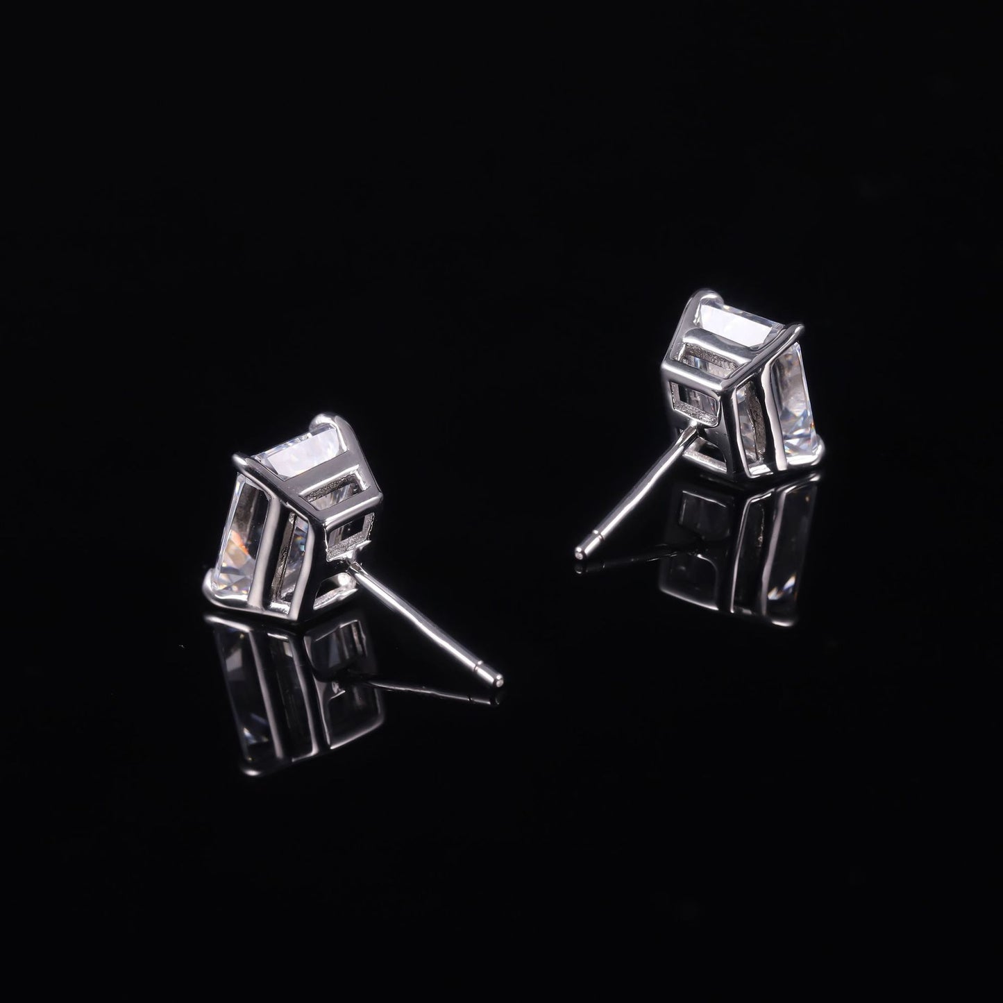 14K Gold Inlaid3Carat Moissanite Earrings with Band GRA Certificate9/10/18K White Gold Earring Studs