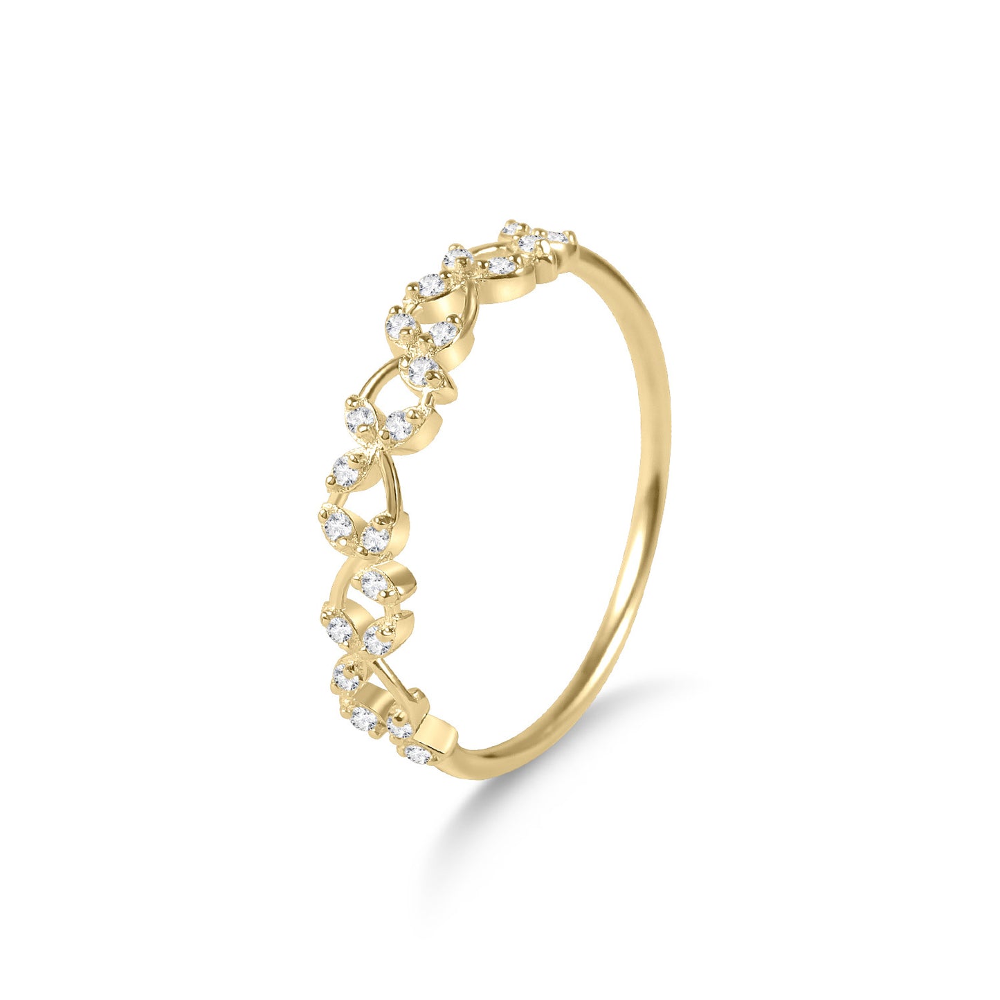 Advanced Sense s925Sterling Silver Inlaid Moissanite Ring Golden Dawn Series Small Ring Design Bracelet
