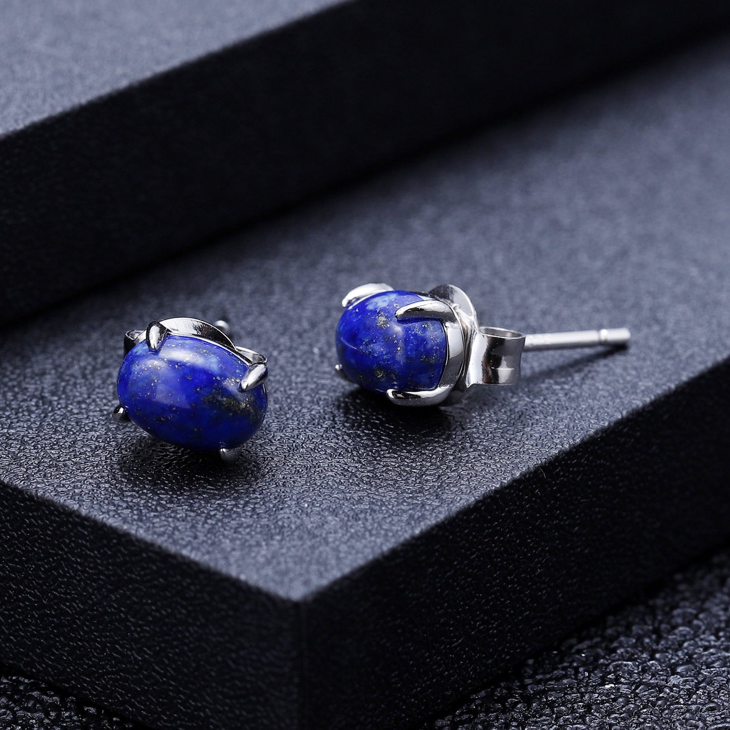 Minimalist Lapis Lazuli Pink Opal Earrings s925Sterling Silver Inlaid Sleeping Beauty Turquoise Stud Earrings