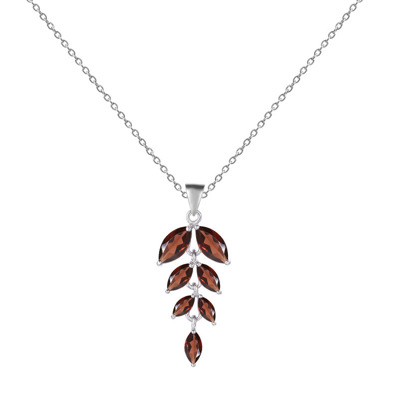 Fashionable Design Stone Necklace Pendant Niche925Sterling Silver Inlaid with Natural Gemstones and Cross Chain Pendant Necklace