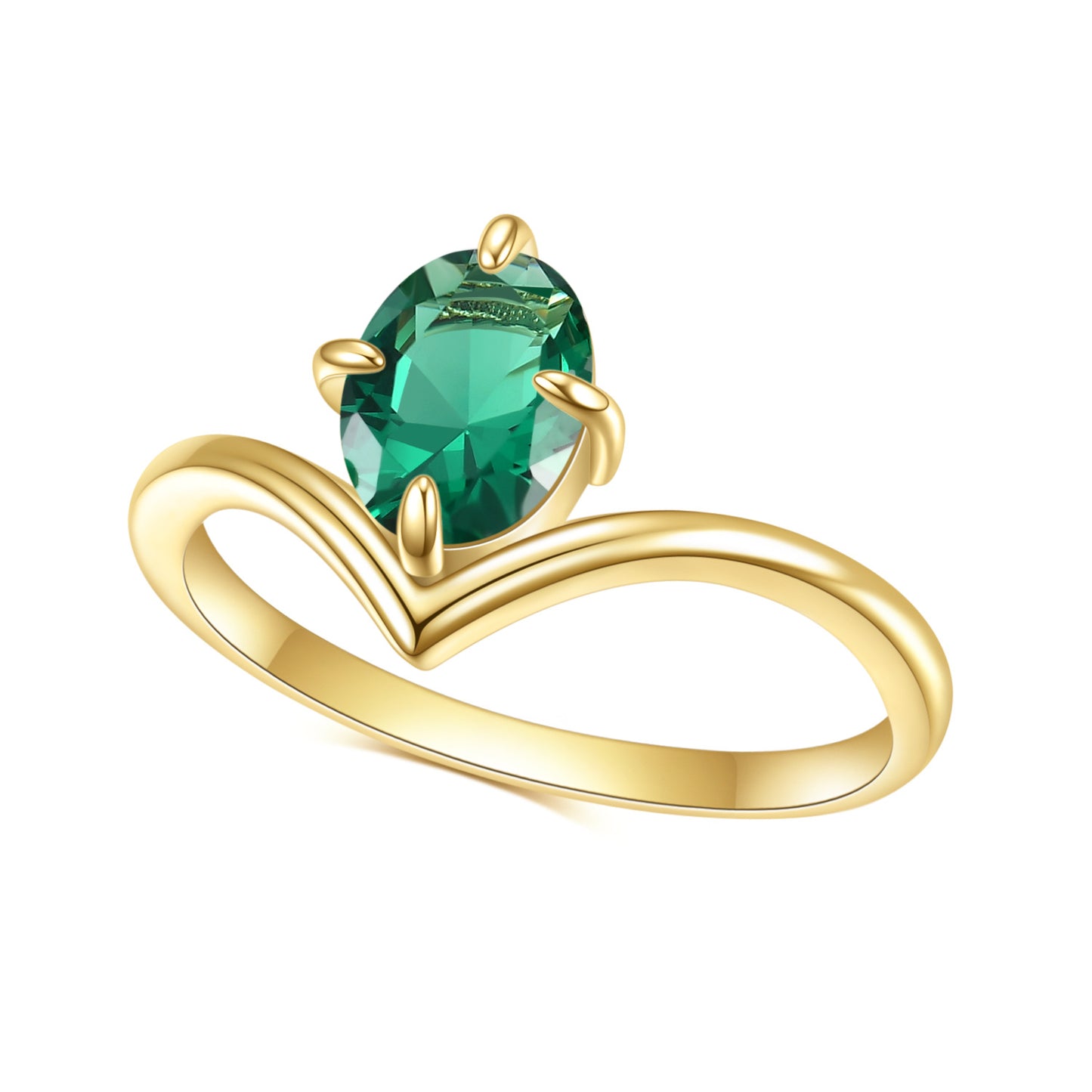 S925Sterling Silver Inlaid Emerald Nano Ring High-end Luxury Fashion Colorful Gemstone Plated14k Gold ring