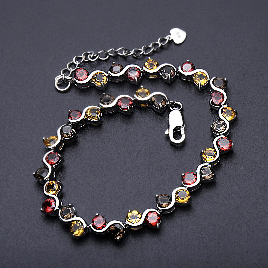 Luxury Jewelry Accessories Natural Gemstone Bracelet Unique Design Sense s925Silver Inlaid Gemstone Bracelet