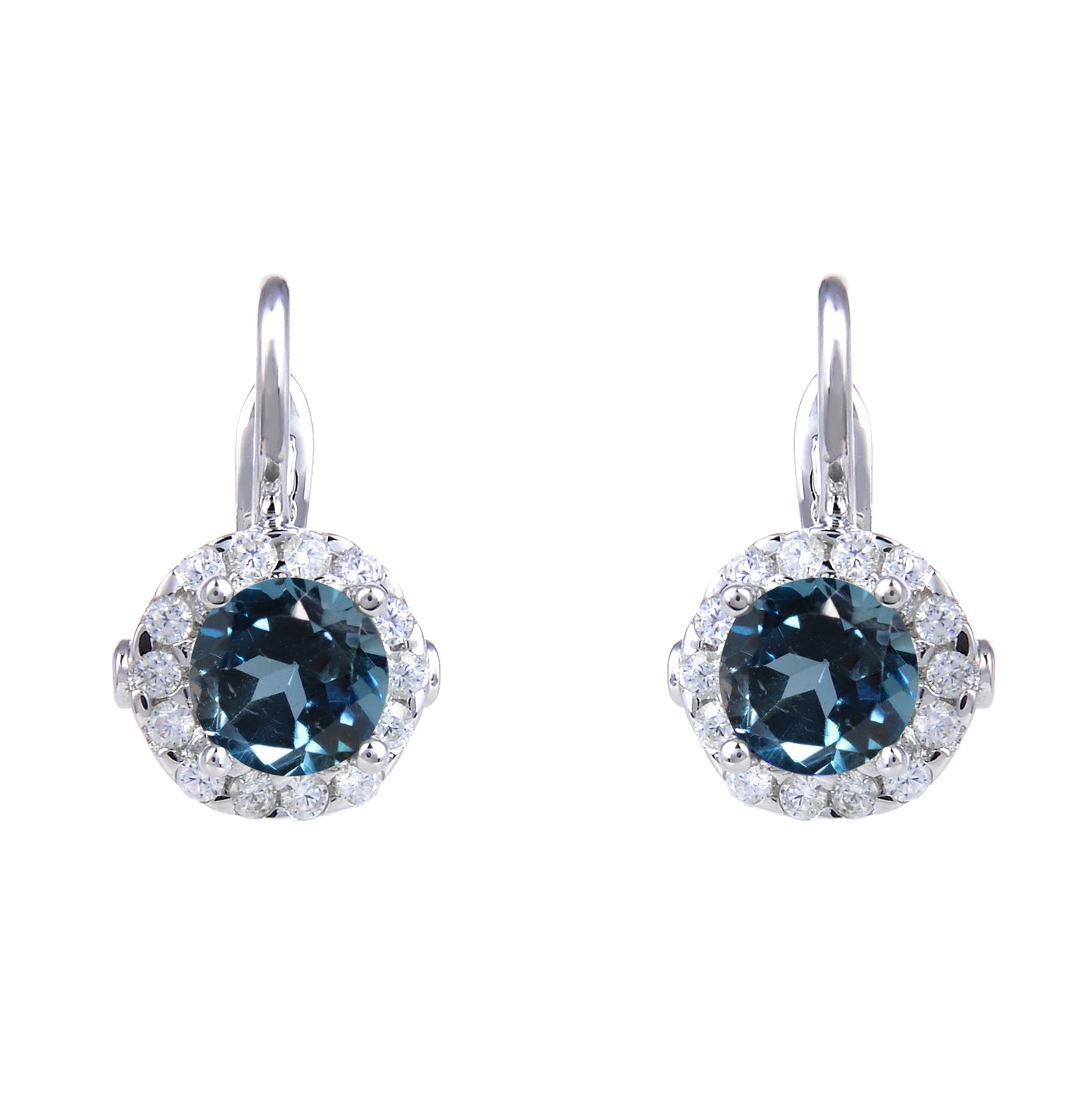 Factory Direct Supply Natural Stone Earrings Vintage s925Sterling Silver Inlaid Sapphire Topaz Earrings
