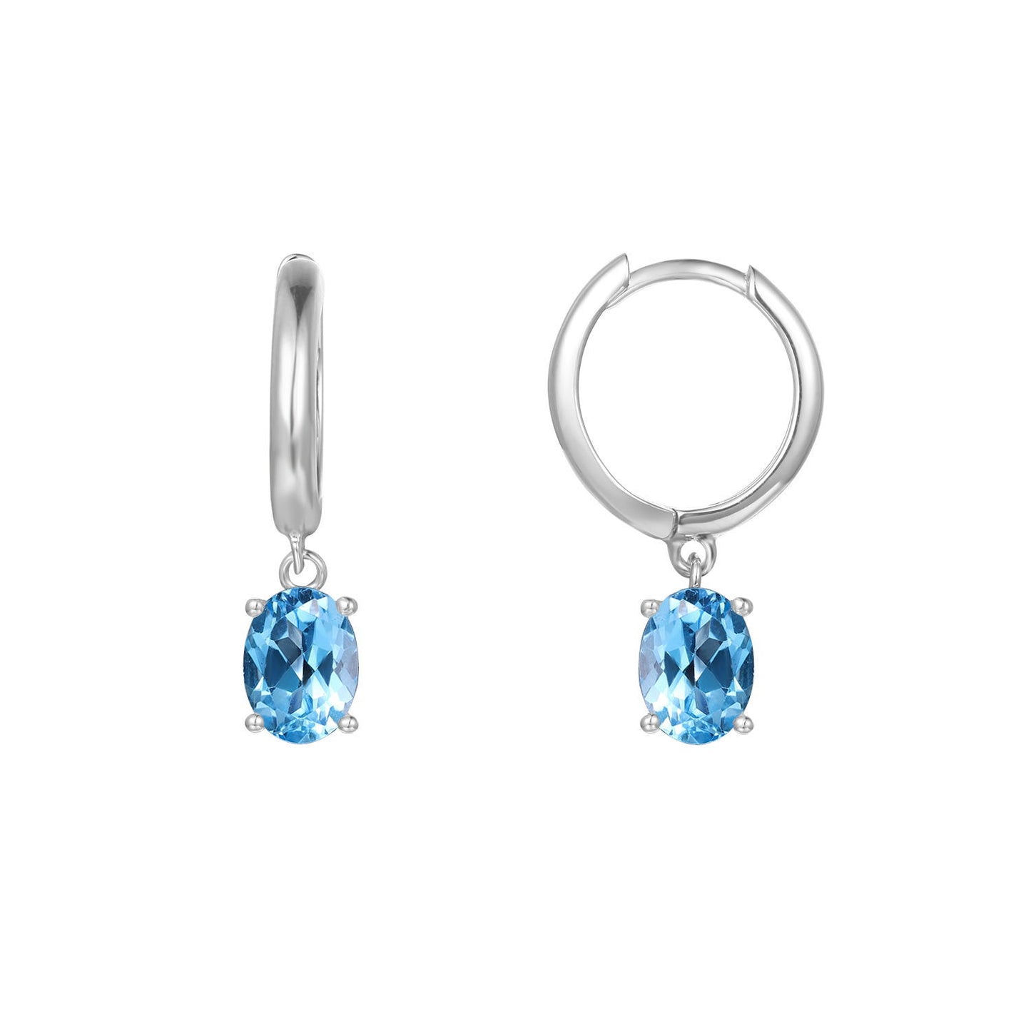 Minimalist Luxury Natural Gemstone Earrings Fashionable Personality s925Silver Inlaid Topaz Earrings Studs