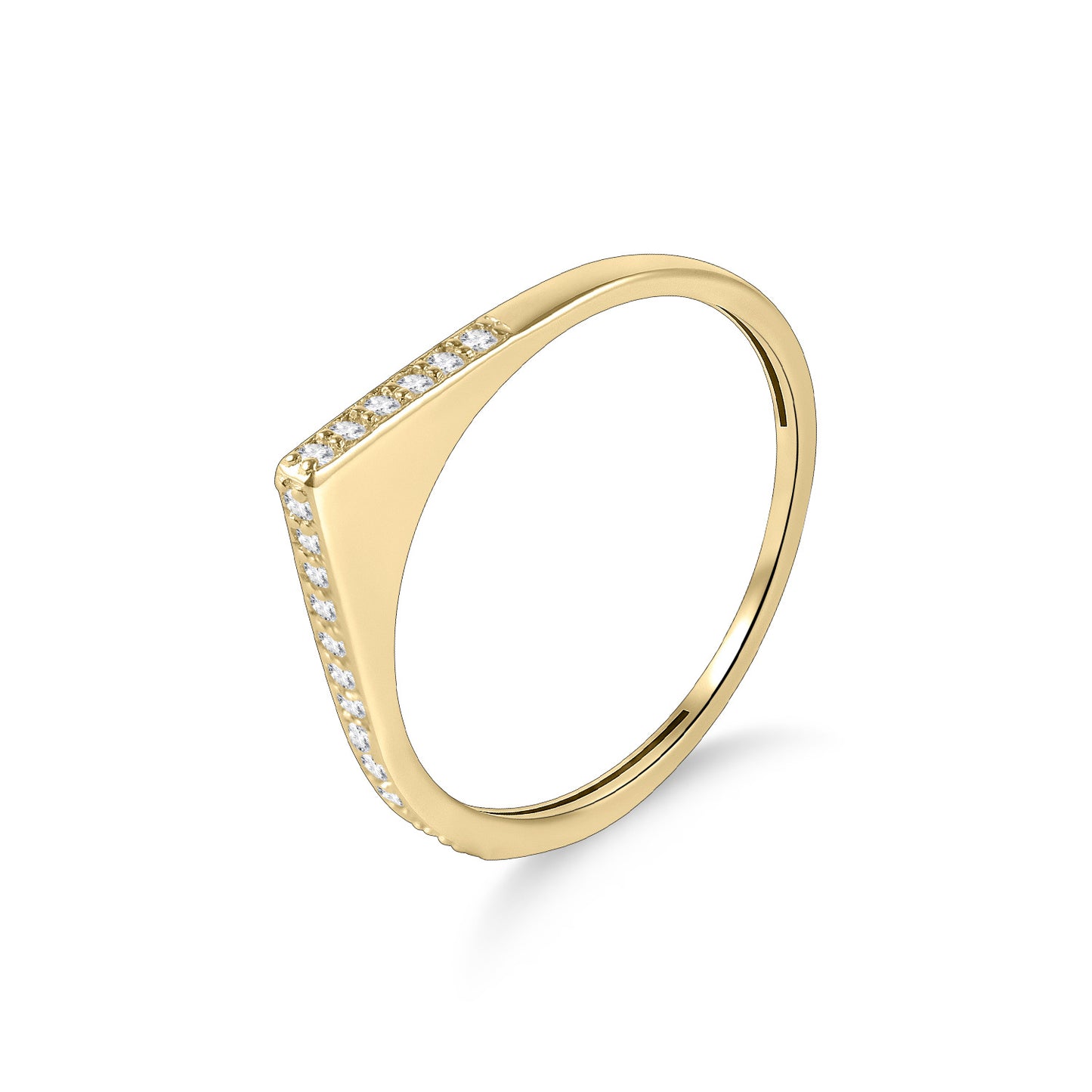 Unique Personality Pyramid Ring2024Popular s925Sterling Silver Moissanite Gold Dawn Series Ring