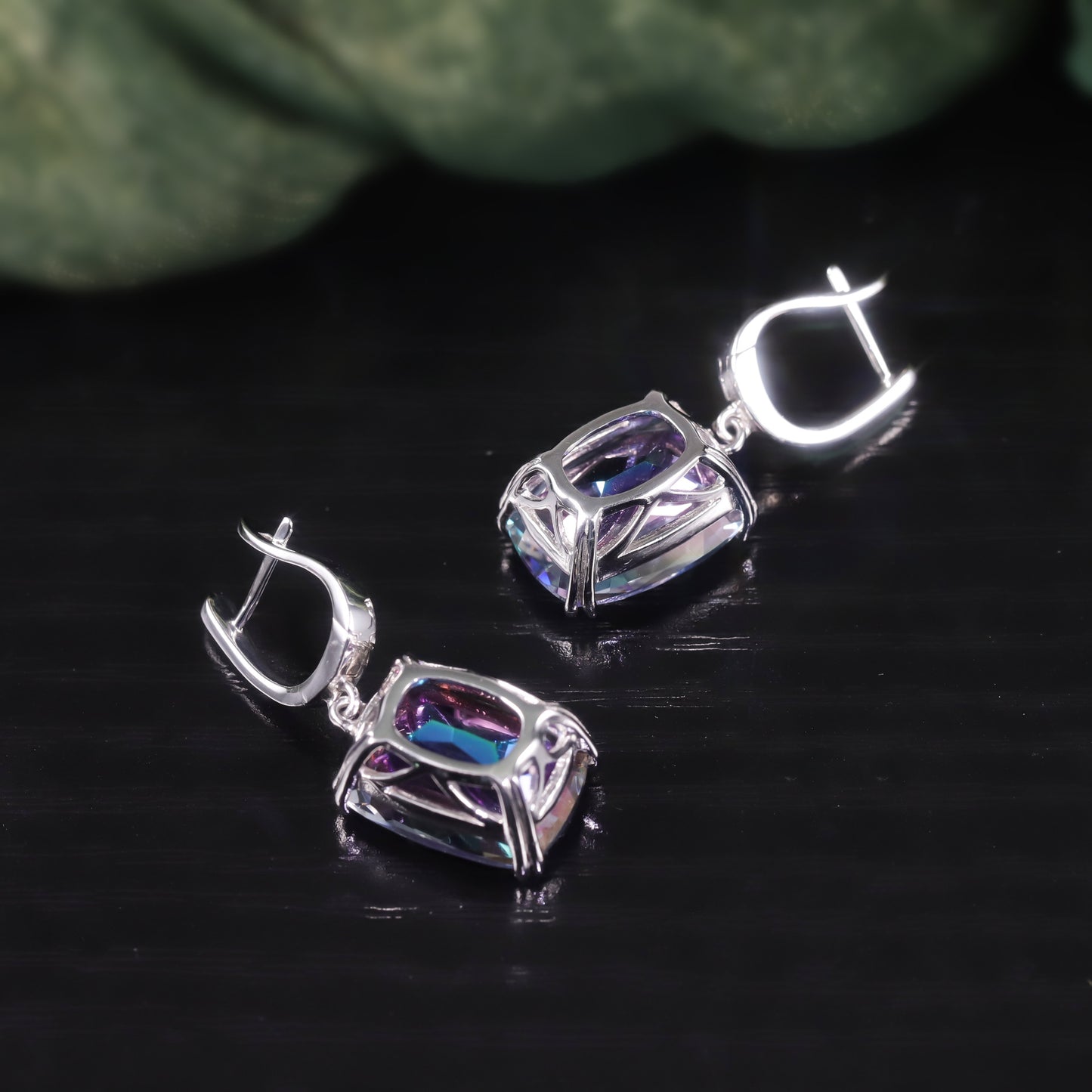 Exaggerated Crystal Earrings with Large Main Stone s925Sterling Silver Inlaid with Colorful Crystals11Carat Earrings for Women Export