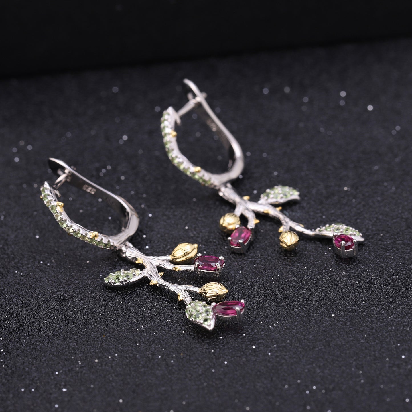Vintage Natural Style Original Designer Jewelry Earrings Supply925Silver Natural Gemstone Earrings