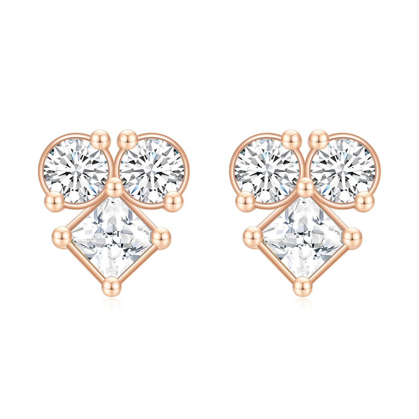 Moissanite Earrings Exquisite Versatile Commuting Simple Full Body10/14/18k White Gold Rose Gold Yellow Gold Earrings