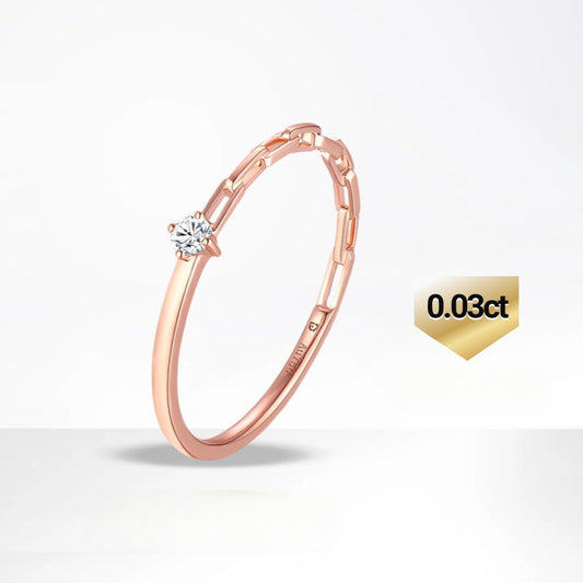 Special-interest design18k Gold Inlaid Cultivated Diamond Ring Hollow Rose Gold Crushed Diamond k Gold Ring with Fine Personality