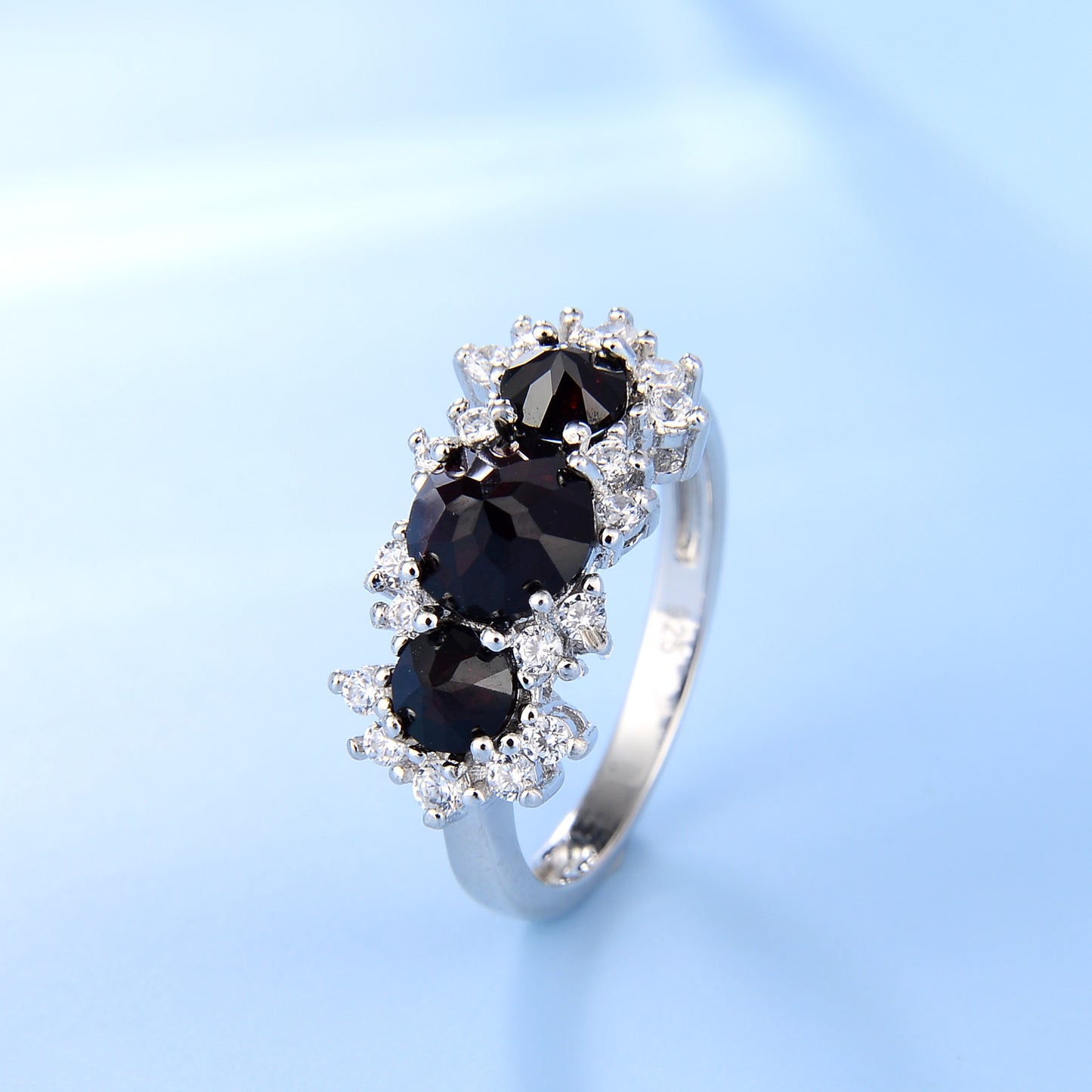 Factory Direct Supply Colorful Natural Stone Rings for Women Unique Fashion Retro s925Silver Inlaid Gemstone Ring