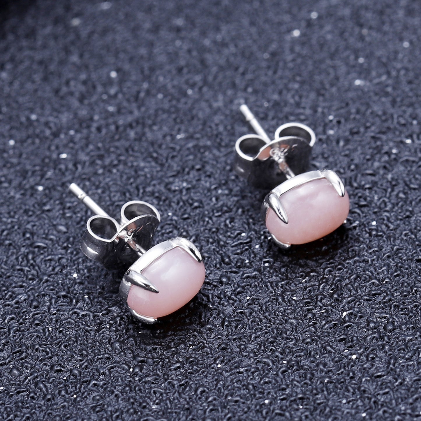 Minimalist Lapis Lazuli Pink Opal Earrings s925Sterling Silver Inlaid Sleeping Beauty Turquoise Stud Earrings