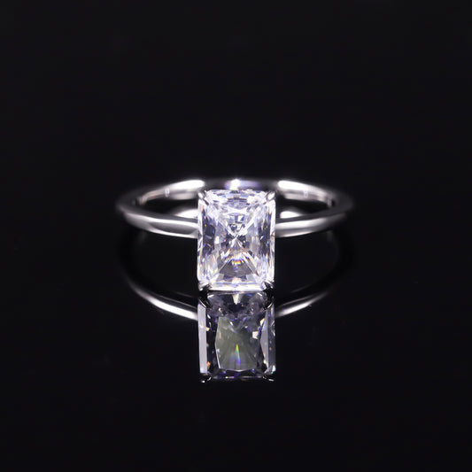 Commute style2Carat Large Main Stone Ring Cushion Shape s925Sterling Silver Moissanite Ring for Women