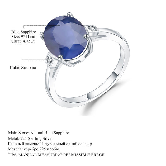 Factory Direct Supply In-Stock Silver Jewelry Sapphire Ring for Women Retro s925Silver Inlaid Colorful Crystal Ring