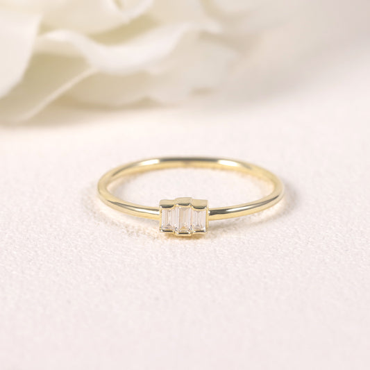Geometric Small Ring New Style s925Sterling Silver Moissanite Gold Dawn Series Fashion Hepburn Style Ring for Women