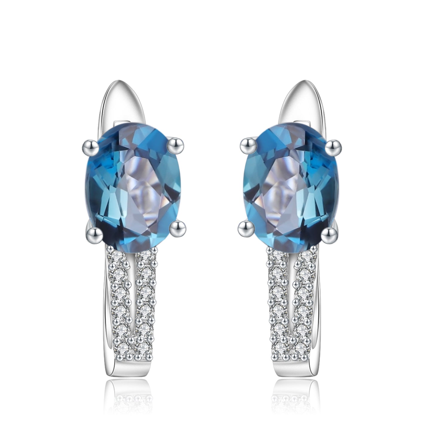 Fashion Natural Topaz Stud Earrings Jewelry Hot Sale s925Sterling Silver Colorful Gemstone Earrings