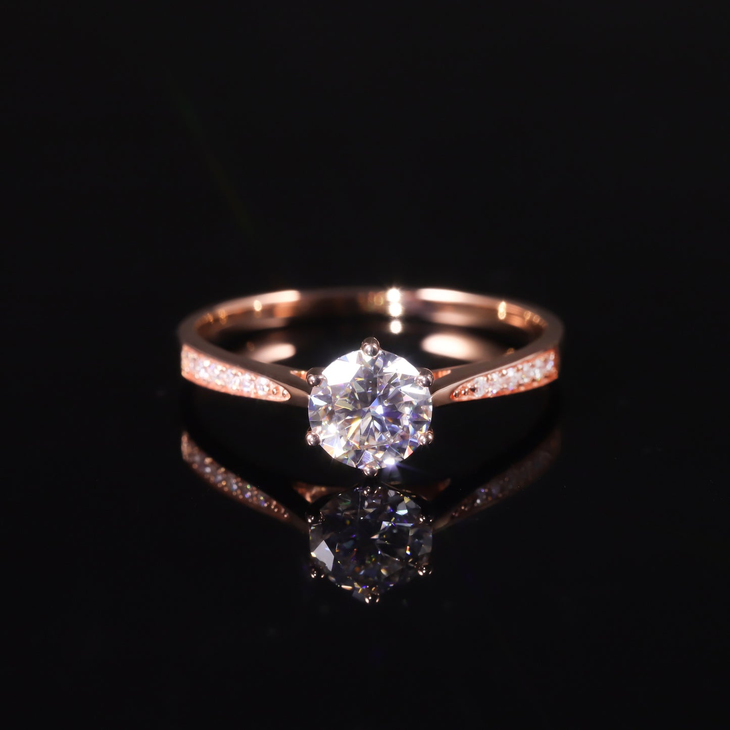 Advanced Sense10K Rose Gold Ring1Custom Pure Moissanite Carat9/14/18K Gold ring