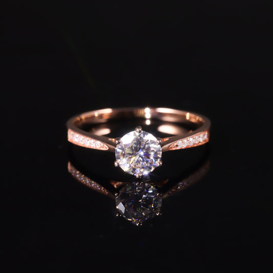 Advanced Sense10K Rose Gold Ring1Custom Pure Moissanite Carat9/14/18K Gold ring