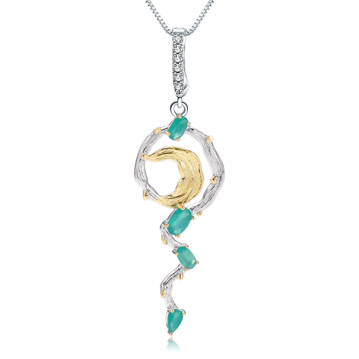 Secret Garden Series Designer High-End Natural Gemstone Jewelry Set Rings, Earrings, Pendants