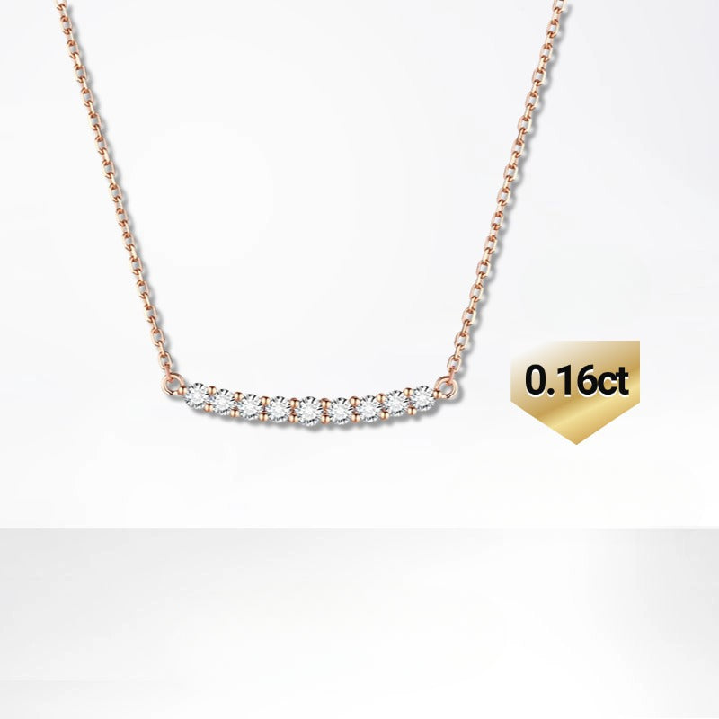 A sense of sophistication18k Gold Inlaid Cultivated Diamond Necklace Real Diamond Lucky Series Rose Gold k Genuine Gold Necklace
