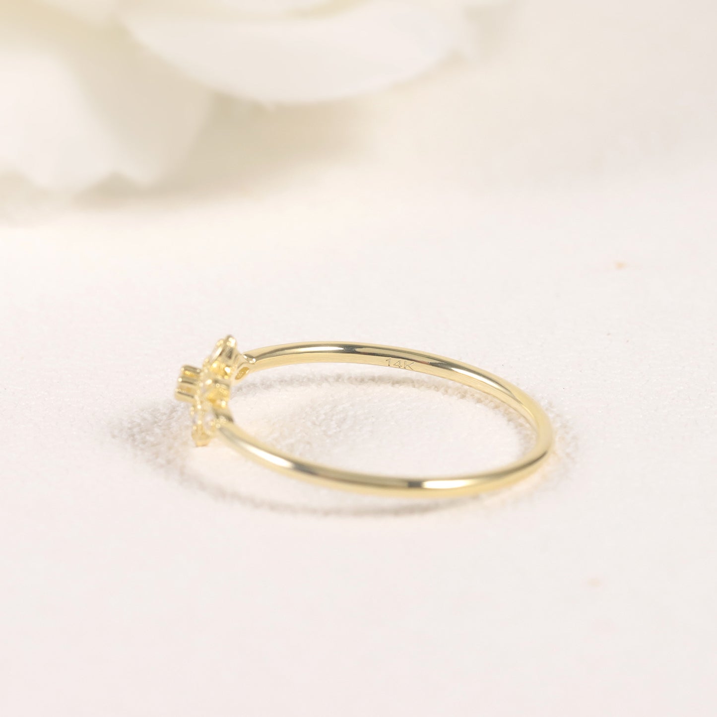 ins Wind Flower Ring s925Sterling Silver Inlaid Moissanite Golden Dawn Series Bracelet Women's Exquisite Ring