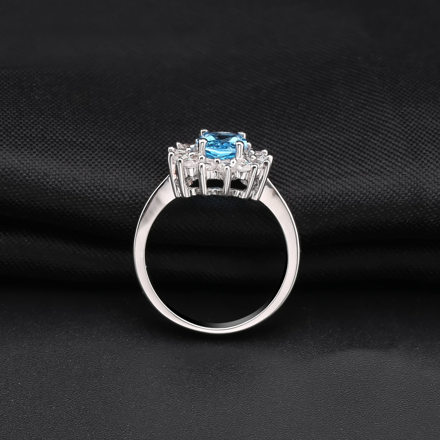 Luxurious Jewelry Topaz Inlay Vintage Design Fashion Natural Gemstone s925Sterling Silver Ring