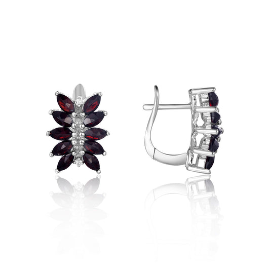 Unique Niche Natural Topaz Earrings s925Sterling Silver Garnet Crystal Tourmaline Peridot Gemstone Earrings