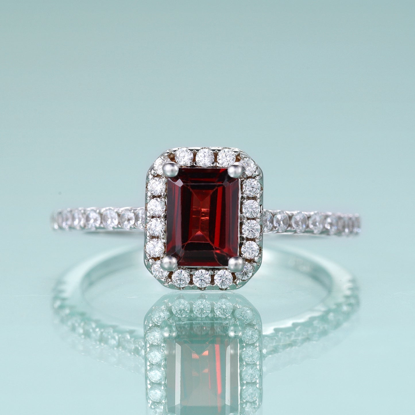 Emerald Cut Colorful Gemstone Ring s925Sterling Silver Plated18k Gold Rectangle Gemstone Wedding Ring