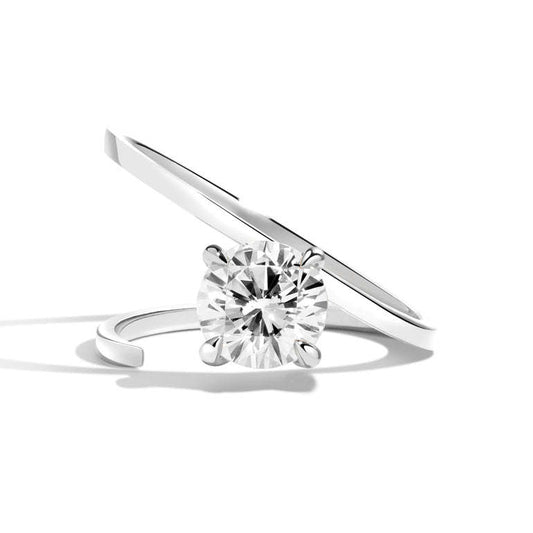 Casual and Simple Style s925Sterling Silver Ring1Carat Moissanite Ring Niche Design High-end Feel