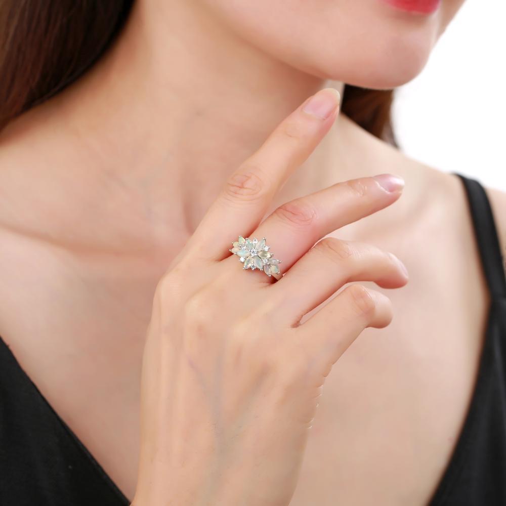 Luxury Fashion Natural Gemstone Ring for Women Sophisticated Design s925Sterling Silver Fully-Inlaid Natural Tourmaline Ring
